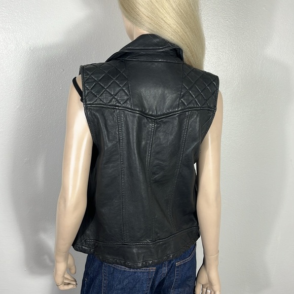 AllSaints Black Leather Vest - Picture 5 of 13